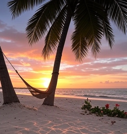 AI generated tropical sunset